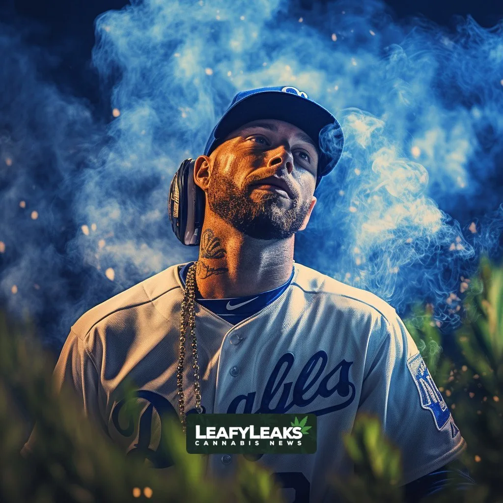 Kansas City Royals baseball player representing MLB cannabis partnership.