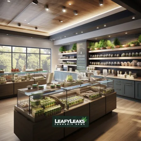 Landmark Ruling Opens the Door for Patent Enforcement in Cannabis Industry, Redefining Intellectual Property Rights Cannabis patent enforcement courtroom scene