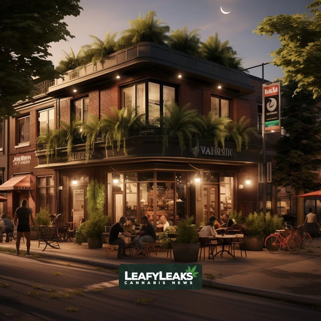 Cozy cannabis dispensary in a vibrant neighborhood, showcasing accessibility.