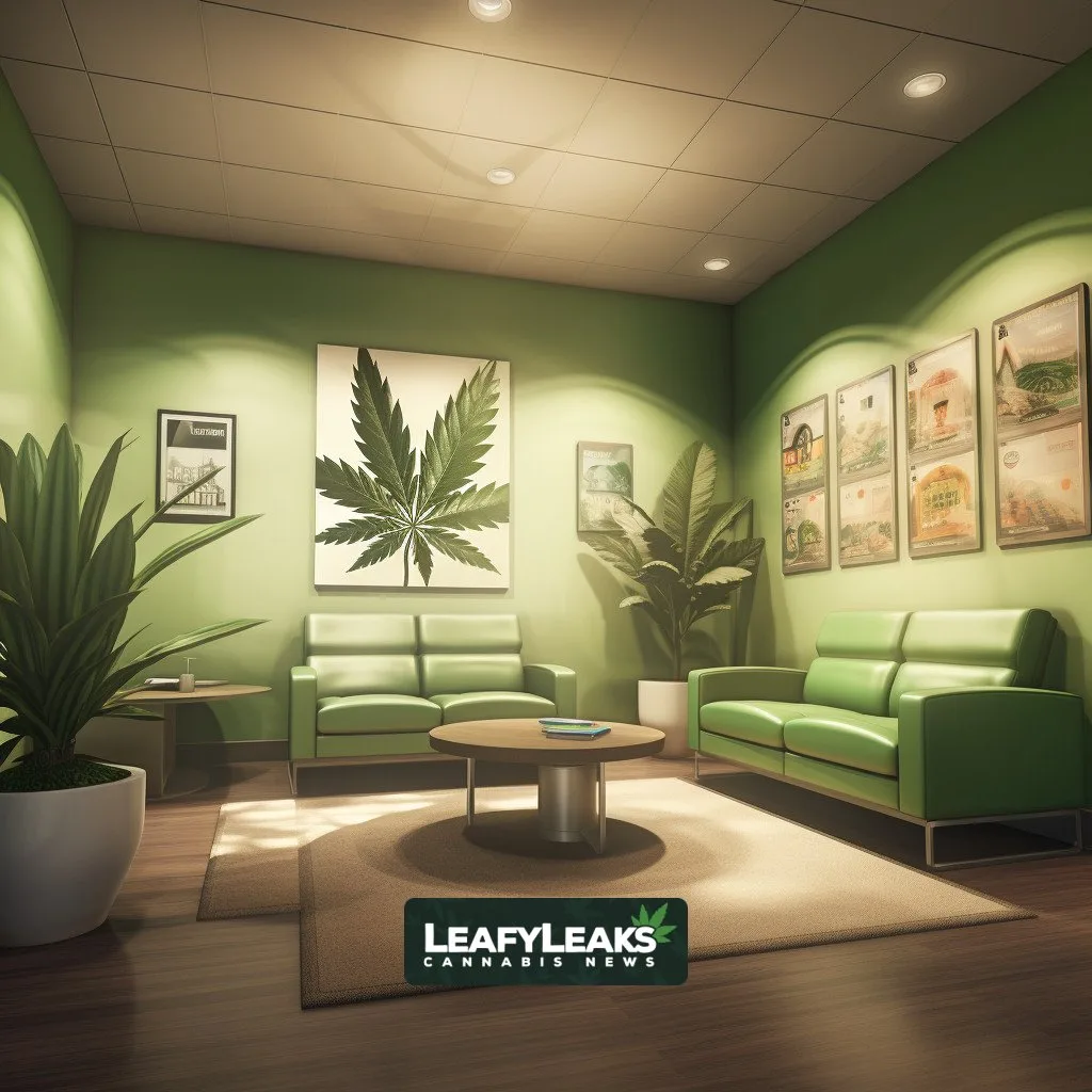 Image depicting a serene medical cannabis dispensary in North Carolina