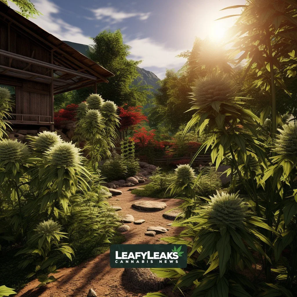 Cannabis garden with vibrant plants symbolizing healthcare savings