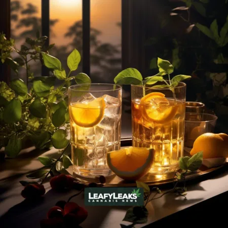 Former DFL Leader Ventures into THC Beverage Market, Blending Politics and Entrepreneurship THC beverage entrepreneur showcasing product in elegant setting.