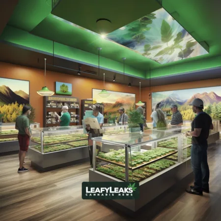 New Mexico Celebrates One-Year Anniversary of Adult-Use Marijuana Market with Over $300 Million in Sales Vibrant marijuana dispensary scene showcasing New Mexico's adult-use market success.