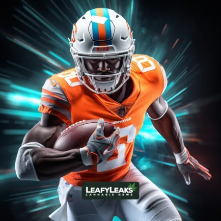 NFL and Players Union Grant Funding for CBD Concussion Research, Paving the Way for Safer Pain Treatment in Football NFL player engaged in intense gameplay showcasing CBD concussion research benefits.
