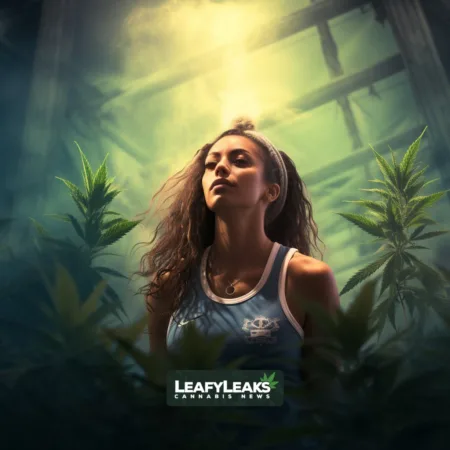 Nevada Sports Regulators Push for Groundbreaking Cannabis Reform, Shielding Athletes from Penalties Athlete in Nevada sports setting surrounded by cannabis plants.