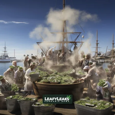 Cannabis Company Stages Modern-Day ‘Taxation Without Representation’ Protest in Boston Harbor, Demanding Fair Tax Treatment Cannabis-industry-protest-Boston-Harbor-AI-generated