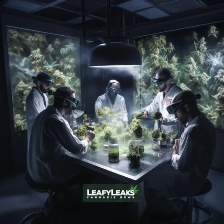 Study Debunks Claims Linking Cannabis Use to Psychosis Risk, Supports Regulated Market Approach Cannabis Psychosis Studies Disproved - AI-generated image of scientists analyzing data in a research laboratory.