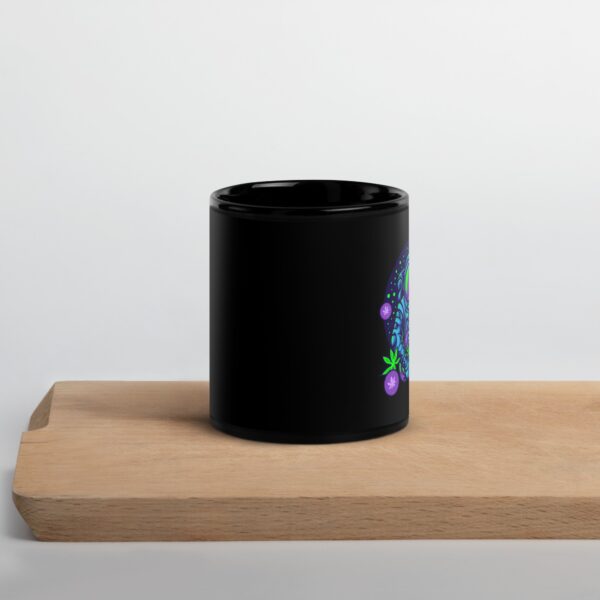 Cosmic Cannabis Dreams Black Glossy Mug 14 Cosmic Cannabis Dreams Black Glossy Mug