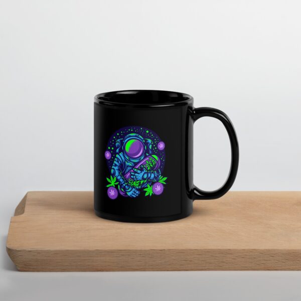 Cosmic Cannabis Dreams Black Glossy Mug 16 Cosmic Cannabis Dreams Black Glossy Mug