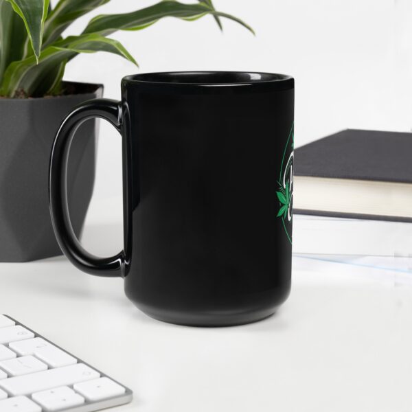Plant Vibes Black Glossy Mug 1 Plant Vibes Black Glossy Mug