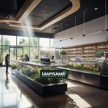 Cannabis dispensary interaction - AI-generated image