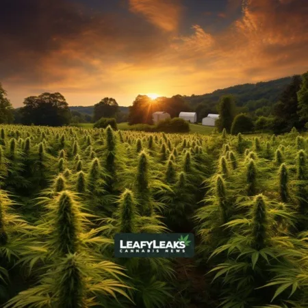 Virginia Governor’s Bold Hemp Bill Amendments Spark Controversy – 25-to-1 CBD-to-THC Ratio Ignites Fierce Debate Hemp Farm in Virginia - Governor's 25-to-1 CBD-to-THC Ratio Amendments - Serene Sunset Scene