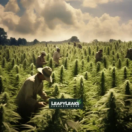 Kentucky to Tighten Reins on Delta-8 THC: New Law Implements Testing and Age Restrictions by August 1st Kentucky Hemp Industry Regulation: Thriving hemp farm with workers testing delta-8 THC products.