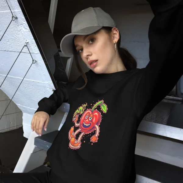 Blissful Bud Cherries Unisex Sweatshirt 3 Blissful Bud Cherries Unisex Sweatshirt