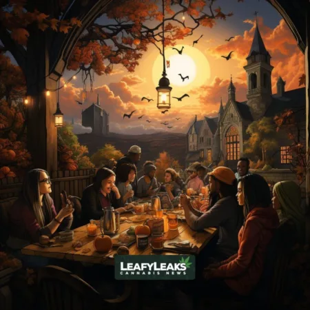 Diverse group celebrating Marijuana Legalization in Ohio, Cannabis News by LeafyLeaks, Ai Generated image for Leaky Leaks