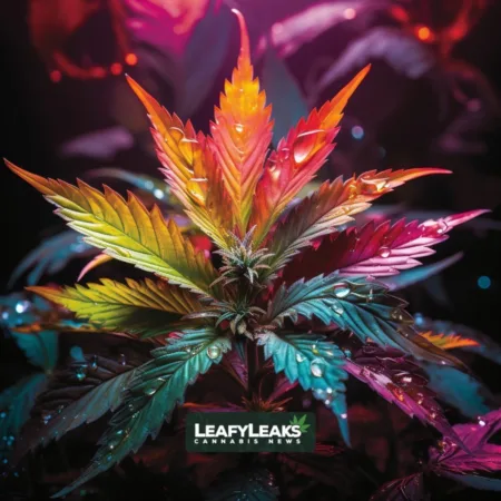 Vibrant cannabis leaf symbolizing Marijuana Legalization on a backdrop of debate.