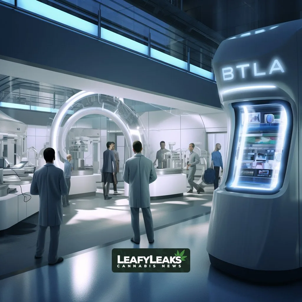 Laboratory researcher examining delta-8 THC products