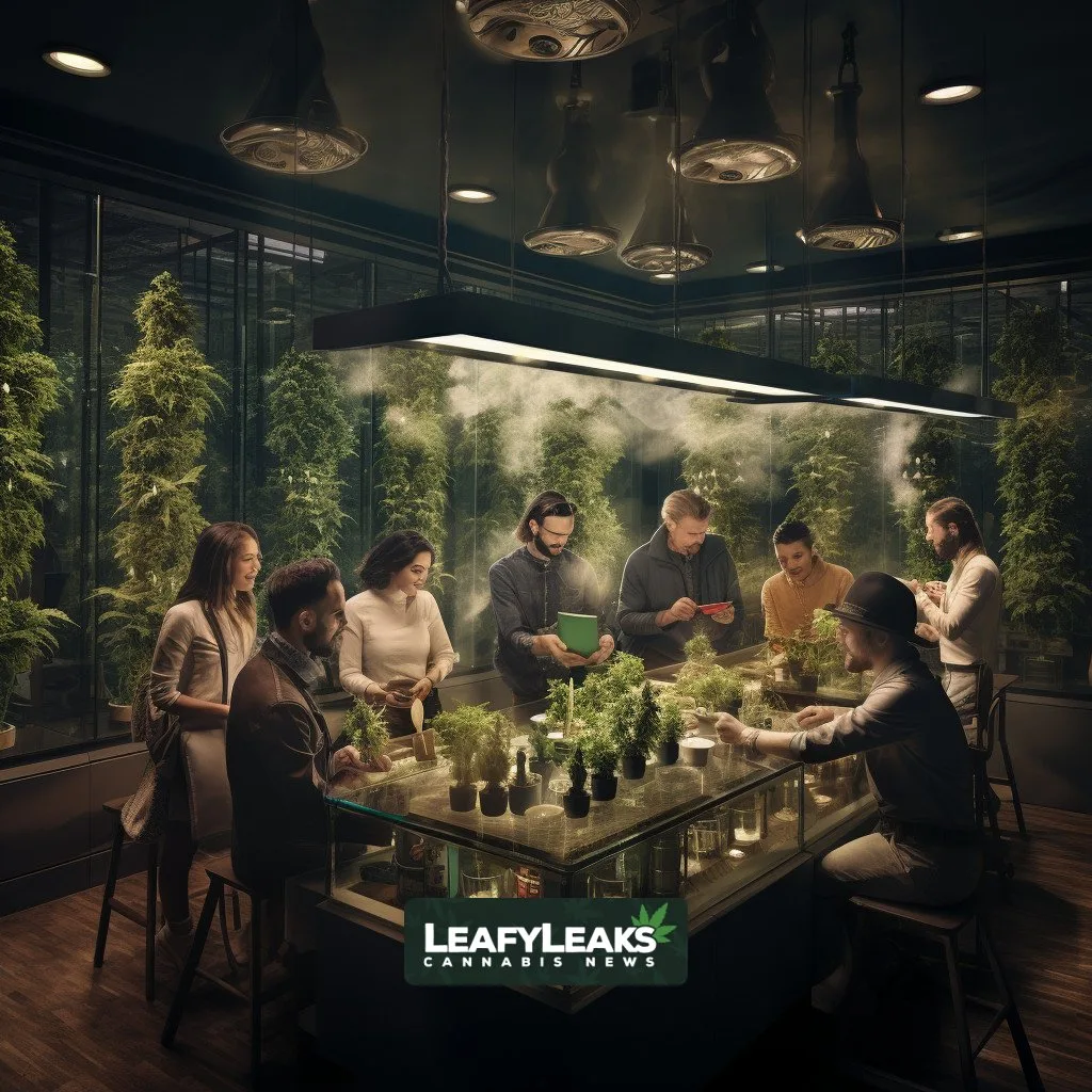 Germany's Cannabis Revolution: Club Scene with Cannabis Plants and Individuals
