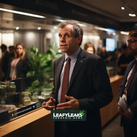 Senate Banking Committee Chair Aims To Advance Marijuana Banking Legislation in Six Weeks Marijuana Banking - Cannabis News by LeafyLeaks, AI Generated image for Leaky Leaks
