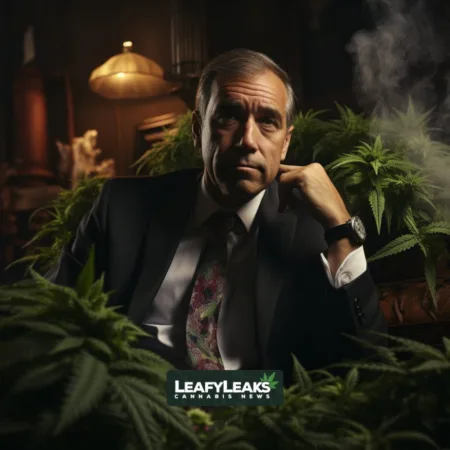 The New Marijuana Banking Bill Text: Key Changes Revealed A close-up of Senator Jeff Merkley with a cannabis plant in the background.
