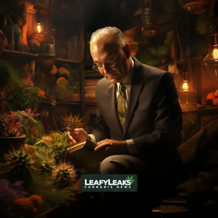 Schumer to Advance Revised Marijuana Banking Bill with Expungements and Gun Rights Amendments Marijuana Banking Bill - Cannabis News by LeafyLeaks.com, Ai Generated image for Leafy Leaks