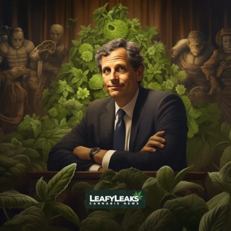 Key Senate Committee Sets Date for Marijuana Banking Vote An image of Senator Sherrod Brown in a Senate committee room surrounded by cannabis plants. Senate Committee Marijuana, Cannabis News by LeafyLeaks.com, Ai Generated image for Leafy Leaks.