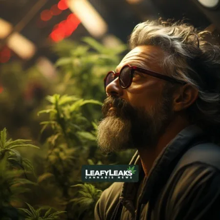 House Democrats Push for Hemp Growers’ Regulatory Relief in 2023 Farm Bill A person discussing Hemp Regulatory Relief in a cannabis field. Cannabis News by LeafyLeaks.com, Ai Generated image for Leafy Leaks.