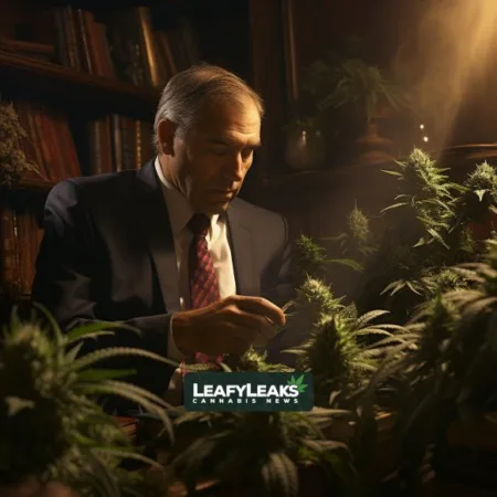 U.S. Senate Committee Approves Bipartisan Marijuana Banking Bill Senator Jeff Merkley discussing the Marijuana Banking Bill - Cannabis News by LeafyLeaks.com, AI-generated image for Leafy Leaks