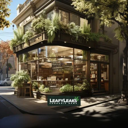 Missouri Regulators and Delta Extraction’s Product Recall Showdown at Administrative Hearing Alt Text: A cannabis dispensary in Missouri with a banner reading "Product Recall Showdown" - Cannabis News by LeafyLeaks.com, Ai Generated image for Leafy Leaks
