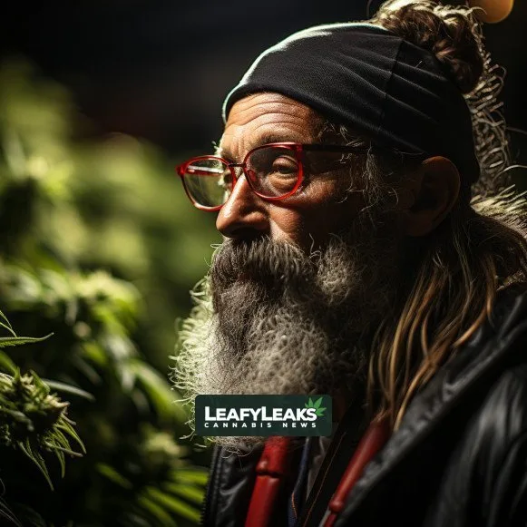 Antoine Mordican, CEO of Native Black Cultivation, in a cannabis cultivation facility. Medical Cannabis Commission in action. Cannabis News by LeafyLeaks.com, Ai Generated image for Leafy Leaks.
