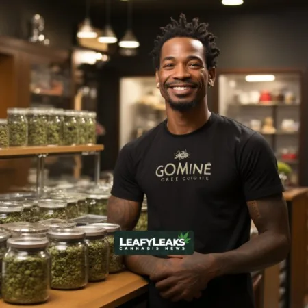 A man in a cannabis dispensary - Legal Cannabis Dilemma, Cannabis News by LeafyLeaks.com, Ai Generated image for Leafy Leaks
