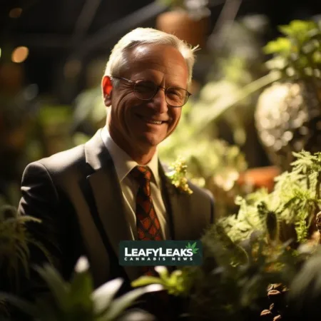 Retiring Congressman Blumenauer Leaves Legacy in Marijuana Reform Advocacy Marijuana Reform Legacy - Congressman Blumenauer with cannabis plants. Cannabis News by LeafyLeaks.com, Ai Generated image for Leafy Leaks