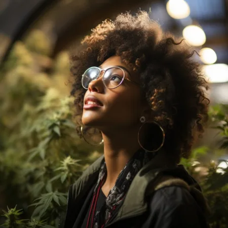 California and New York Encourage Black Friday Cannabis Shopping to Support Small Businesses A person shopping for Black Friday Cannabis deals at a local dispensary.