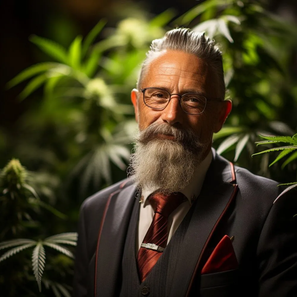 A cannabis advocate speaking about Drug Decriminalization - Cannabis News by LeafyLeaks.com, Ai Generated image for Leafy Leaks