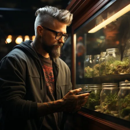 Californians Have Until Monday to Comment on Revised Psychedelics Ballot Proposal, Final Update Expected December 1 A person enjoying cannabis in a California cannabis dispensary. Cannabis News by LeafyLeaks.com, Ai Generated image for Leafy Leaks