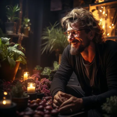 Over Half of Americans Now Live in Legal Marijuana States, Says Report A person enjoying legal marijuana in a cozy living room with cannabis plants in the background. Cannabis News by LeafyLeaks.com, Ai Generated image for Leafy Leaks