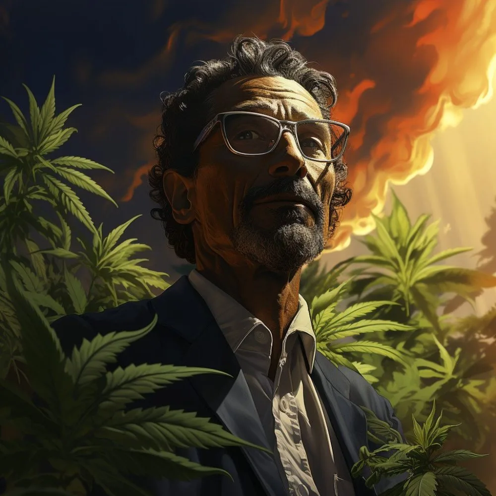 A banner featuring Governor Albert Bryan Jr. advocating for marijuana expungements.