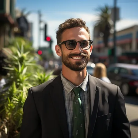 California Senator and Republican Assemblymember Collaborate on Therapeutic Psychedelics Bill Following Governor’s Veto A realistic image of Senator Scott Wiener at a cannabis-themed event.