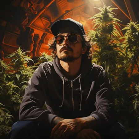 Wisconsin Governor Grants Marijuana Pardons Amid Push for Legalization Image of Joshua Haus, a pardoned cannabis offender in Wisconsin, surrounded by marijuana plants. Cannabis News by LeafyLeaks.com, Ai Generated image for Leafy Leaks.