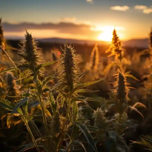 Hemp Industry Interests - A Vibrant Hemp Field at Sunrise