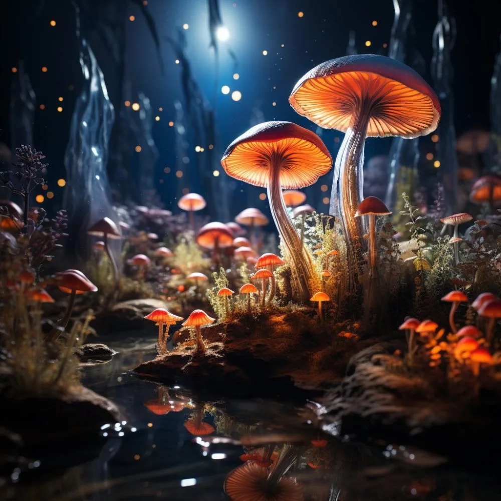 Psychedelics at SXSW 2024 - CBD-infused cocktails, psychedelic art, and Austin landscapes
