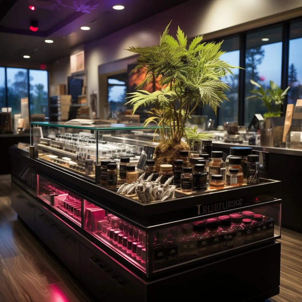A vibrant scene at Tru Source Medical Cannabis in Olive Branch, Mississippi, showcasing the essence of cannabis culture. Cannabis News by LeafyLeaks.com.
