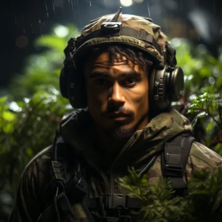 House and Senate Reach Deal to Require Psychedelics Clinical Trials for Military Service Members Under Defense Bill A military service member participating in Psychedelics Clinical Trials, surrounded by lush cannabis plants.