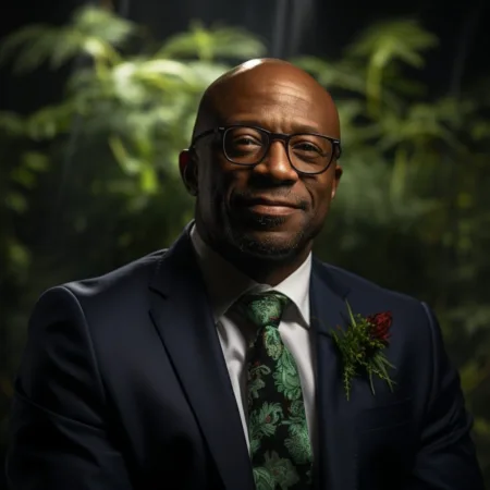 Alt text: Senator Raphael Warnock discussing Marijuana Banking Reform - Cannabis News by LeafyLeaks.com, Ai Generated image for Leafy Leaks