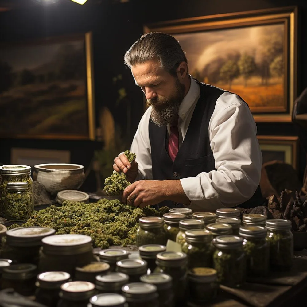 James Humm overseeing cannabis regulations in Nevada. Cannabis News by LeafyLeaks.com, Ai Generated image for Leafy Leaks.