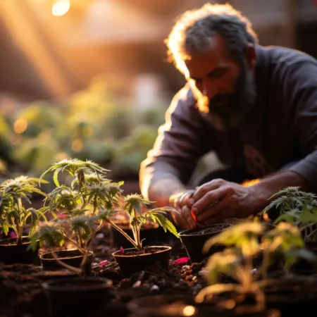 Study Finds No Evidence of Cognitive Impairment in Medical Marijuana Patients Medical Marijuana Patients - A patient in a cannabis garden. Cannabis News by LeafyLeaks.com, AI Generated image for Leafy Leaks.