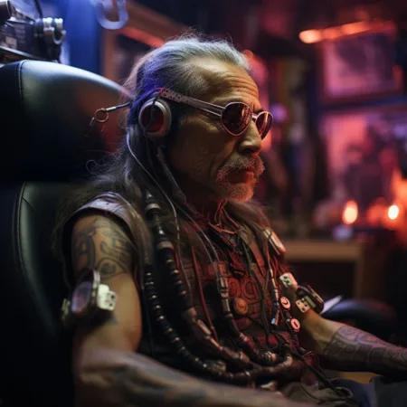 A Navy SEAL veteran undergoing psychedelic therapy in a serene Mexican clinic - Cannabis News by LeafyLeaks.com, Ai Generated image for Leafy Leaks