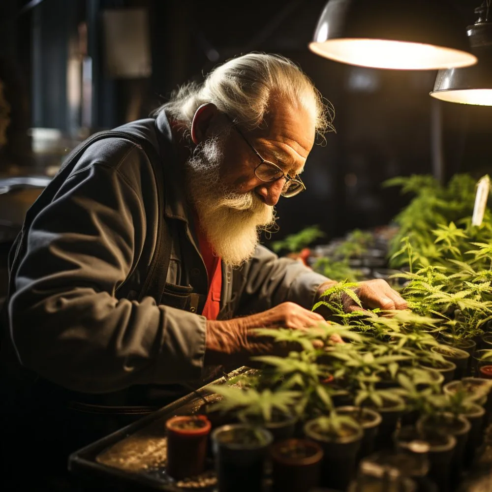 Medical Marijuana Homegrow - A close-up of a cannabis plant being cared for by an Arkansas patient.