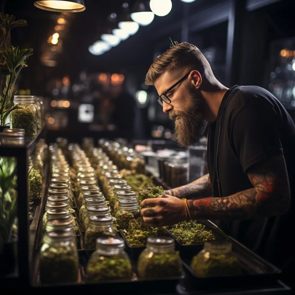 Close-up of a person examining cannabis strains - Sensible Cannabis Regulations