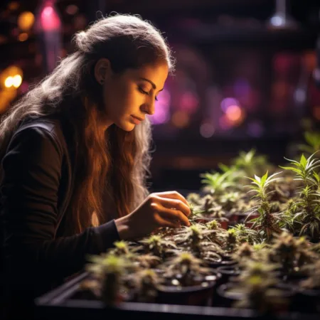New York Officials Consider Marijuana Home Cultivation Rules A lush cannabis plant thriving in an indoor garden - Marijuana Home Cultivation